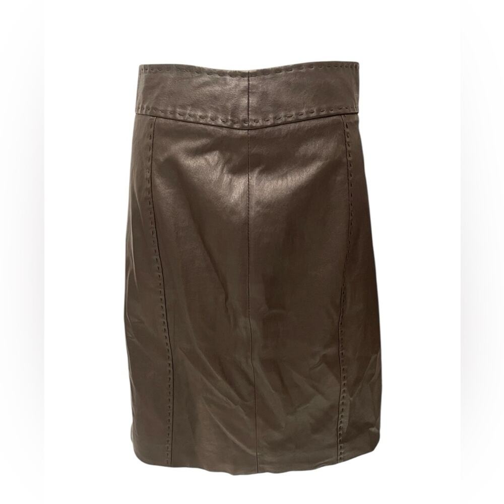 KITON Woman Dark Brown Faux Leather Skirt Size:46
